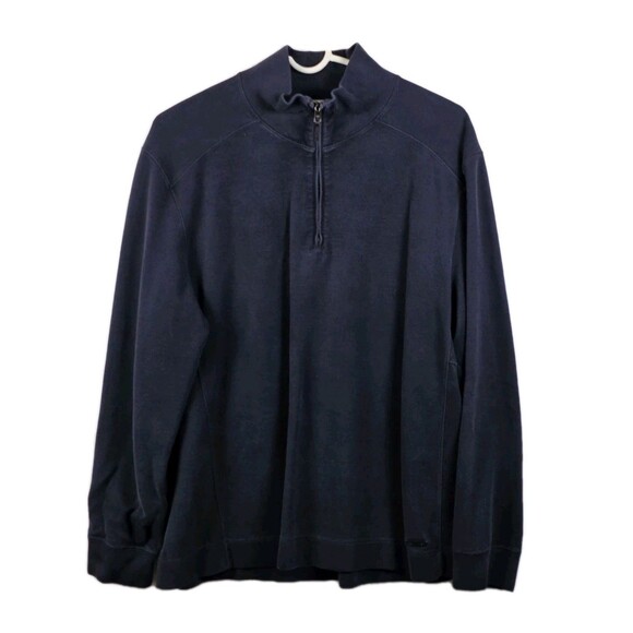 Calvin Klein Mens Large Black 1/4 Zip Pullover - Picture 1 of 6